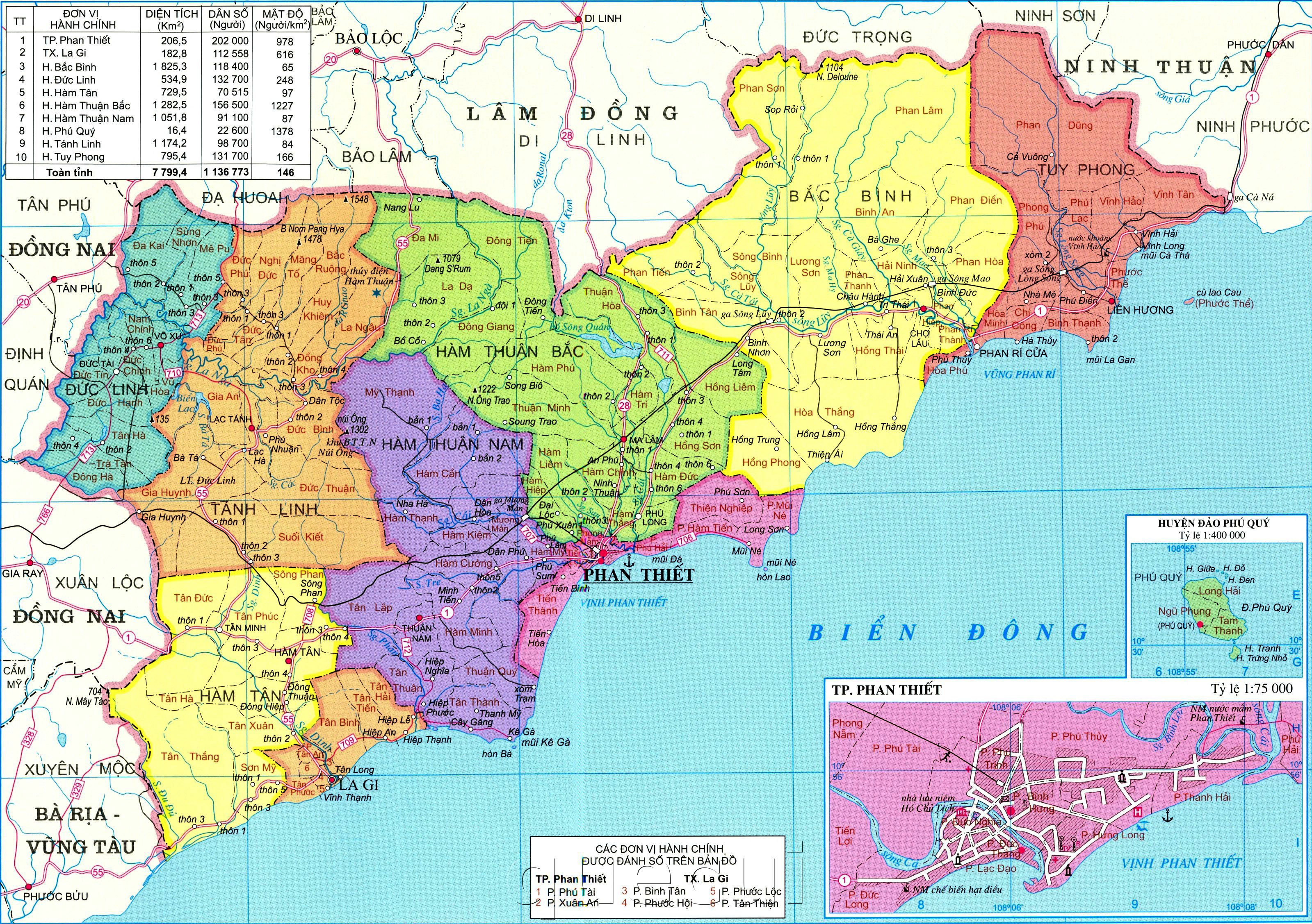 Bản đồ tỉnh Bình Thuận