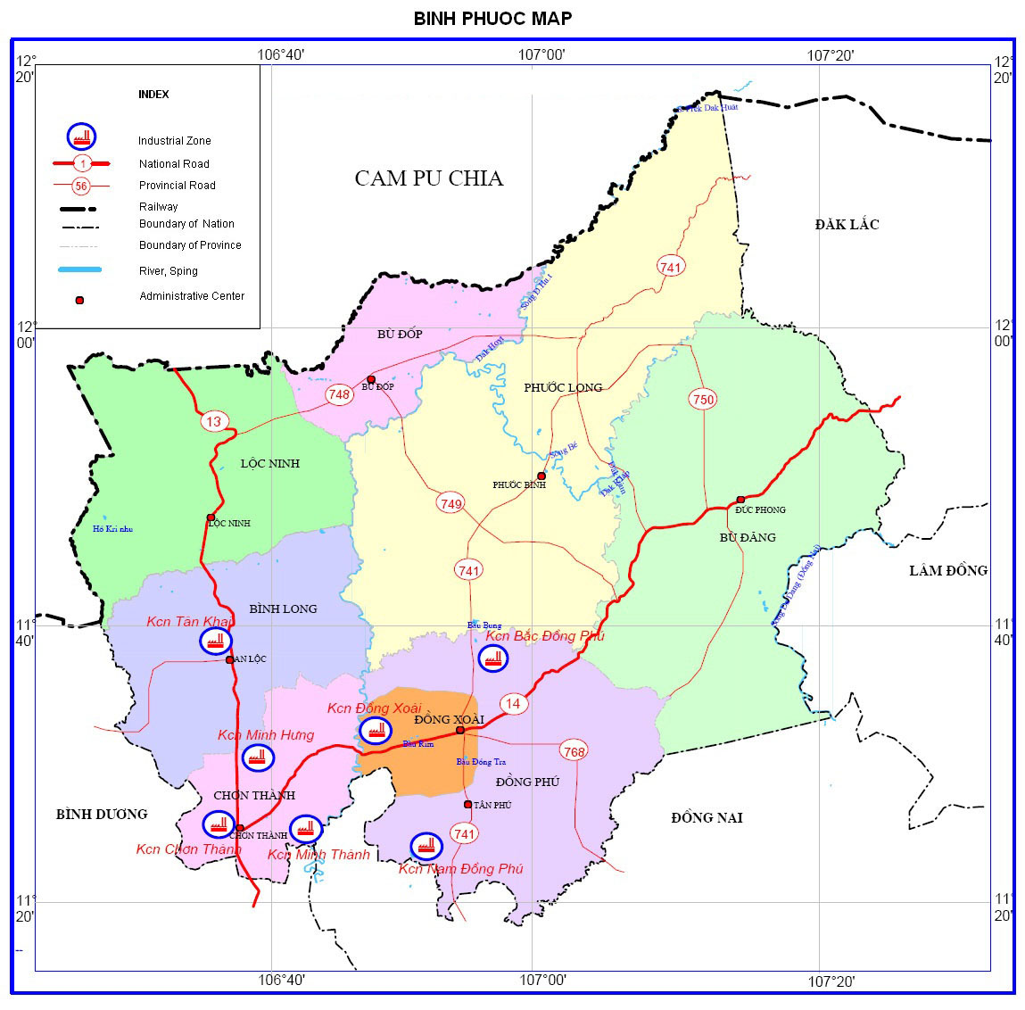 Bản đồ tỉnh Bình Phước