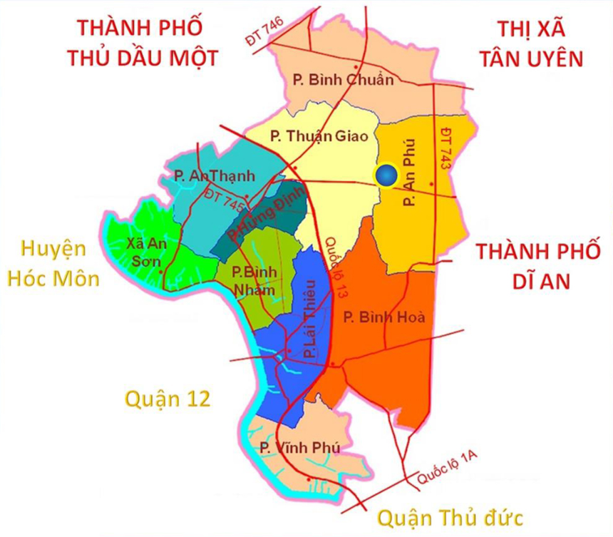 Queen Home An Phú có vị trí trung tâm
