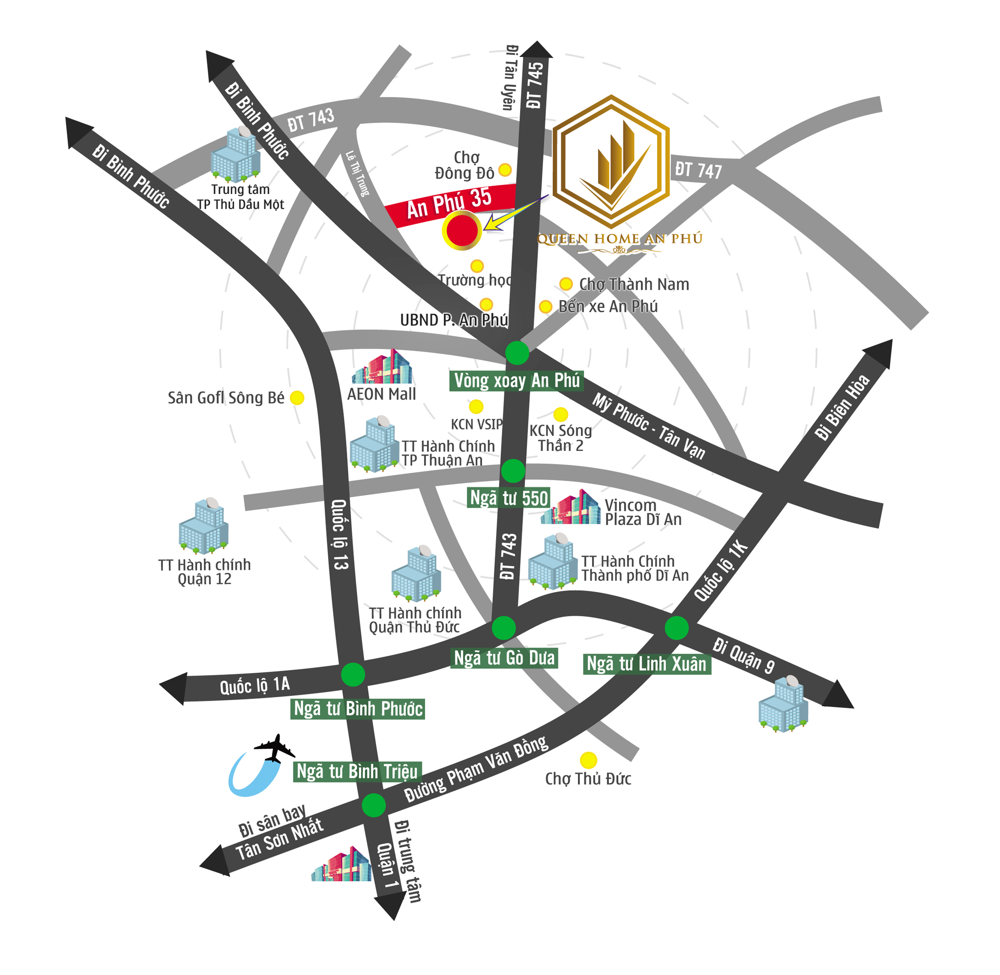 Vị trí Queen Home An Phú