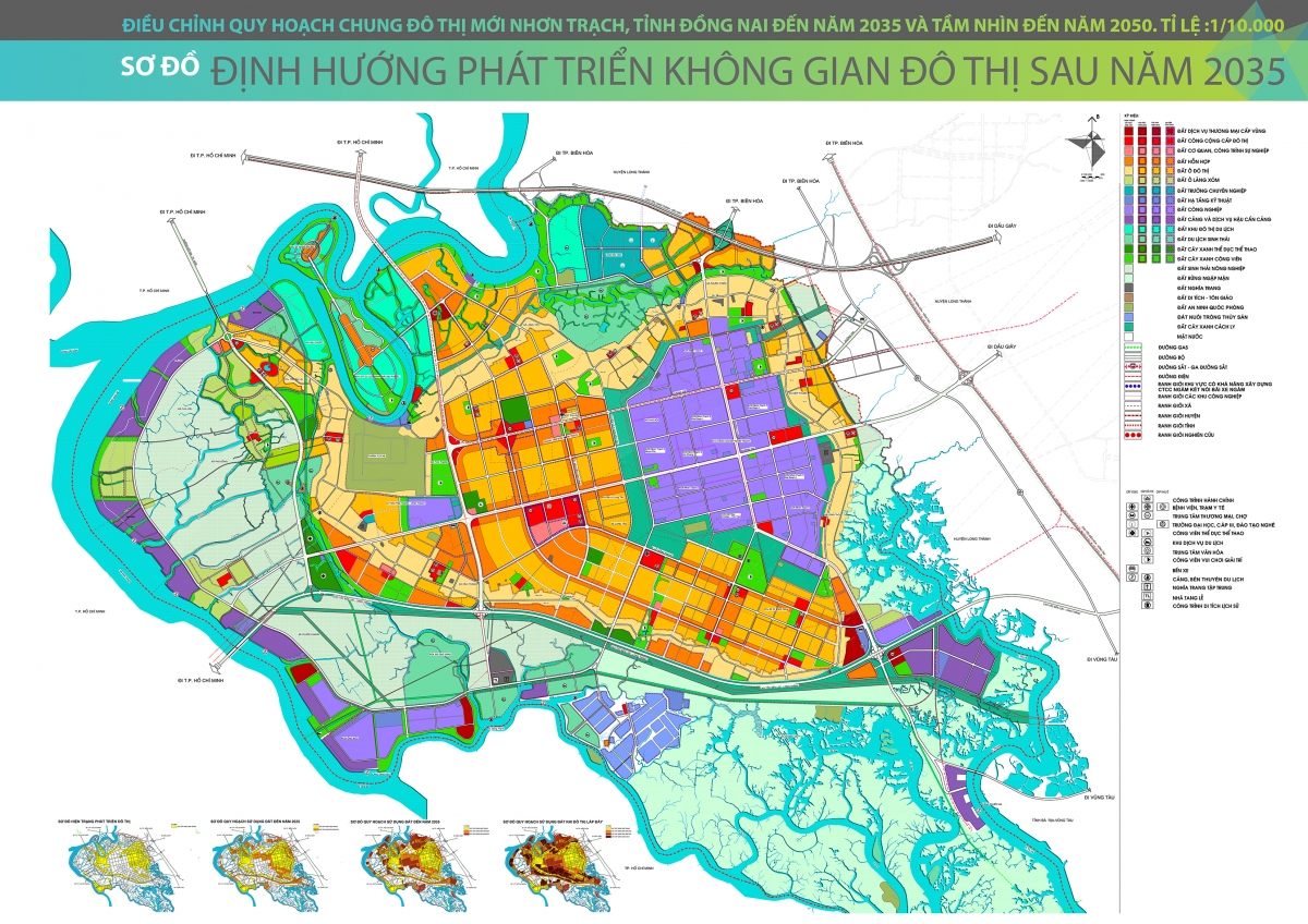 Bản đồ quy hoạch đô thị mới Nhơn Trạch đến năm 2035 tầm nhìn 2050