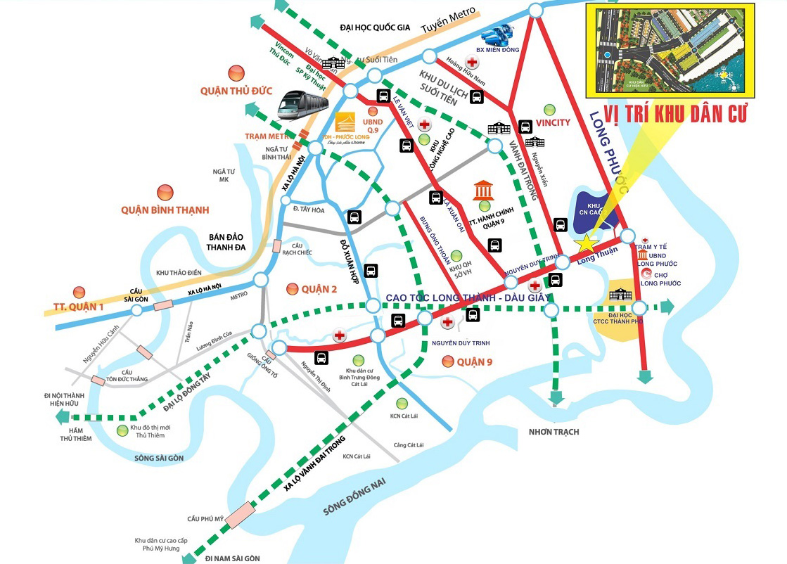 Vị trí KDC Đảo Kim Cương quận 9