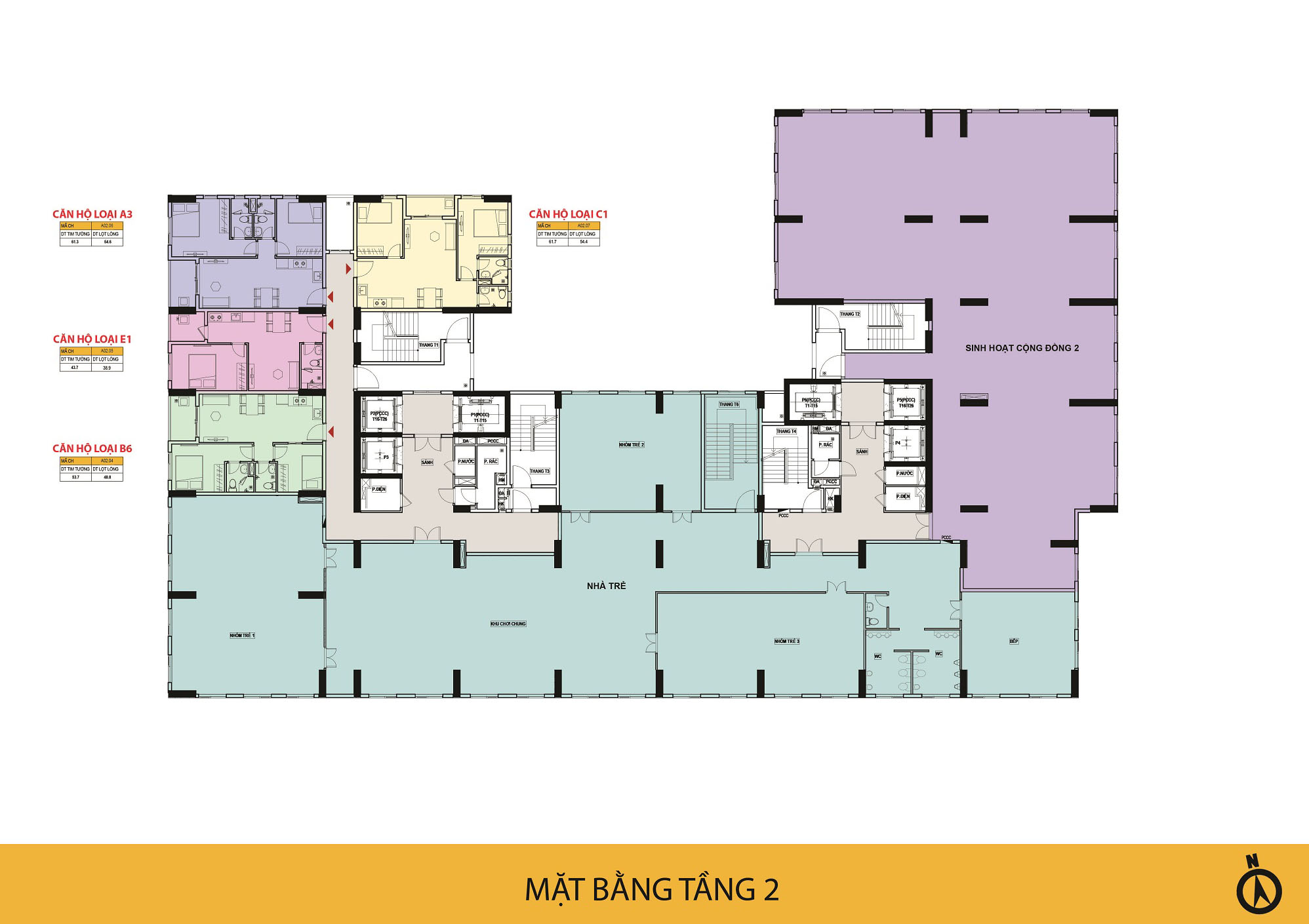 Bcons Polaris mặt bằng tầng 2