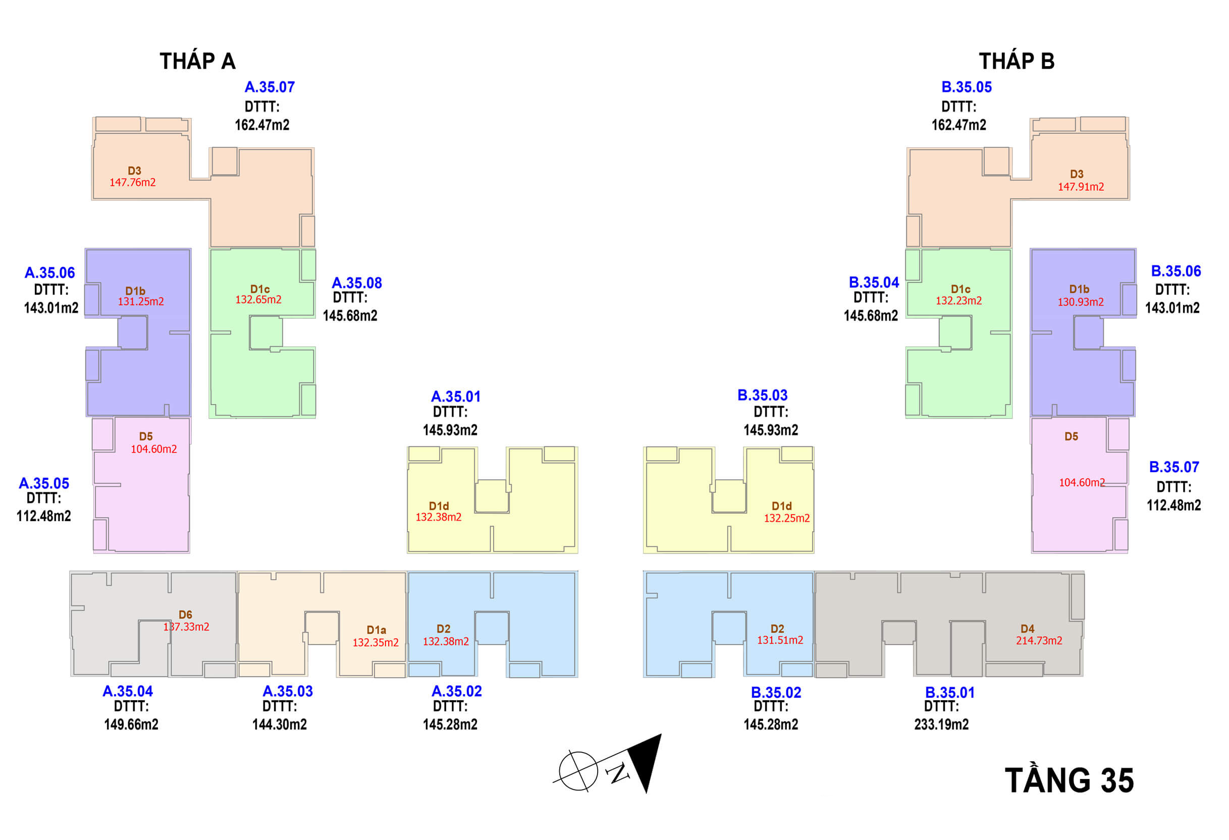 HT Pearl mặt bằng tầng 35 Penthouse