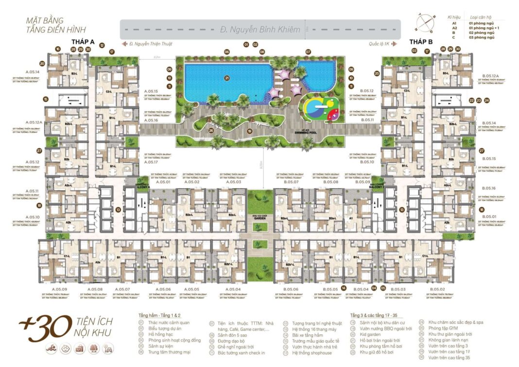 HT Pearl mặt bằng tầng 4-34 HT Pearl mặt bằng tầng 4-34