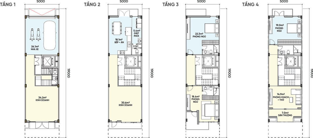 Mặt bằng nhà phố 3 tầng Mặt bằng nhà phố 3 tầng