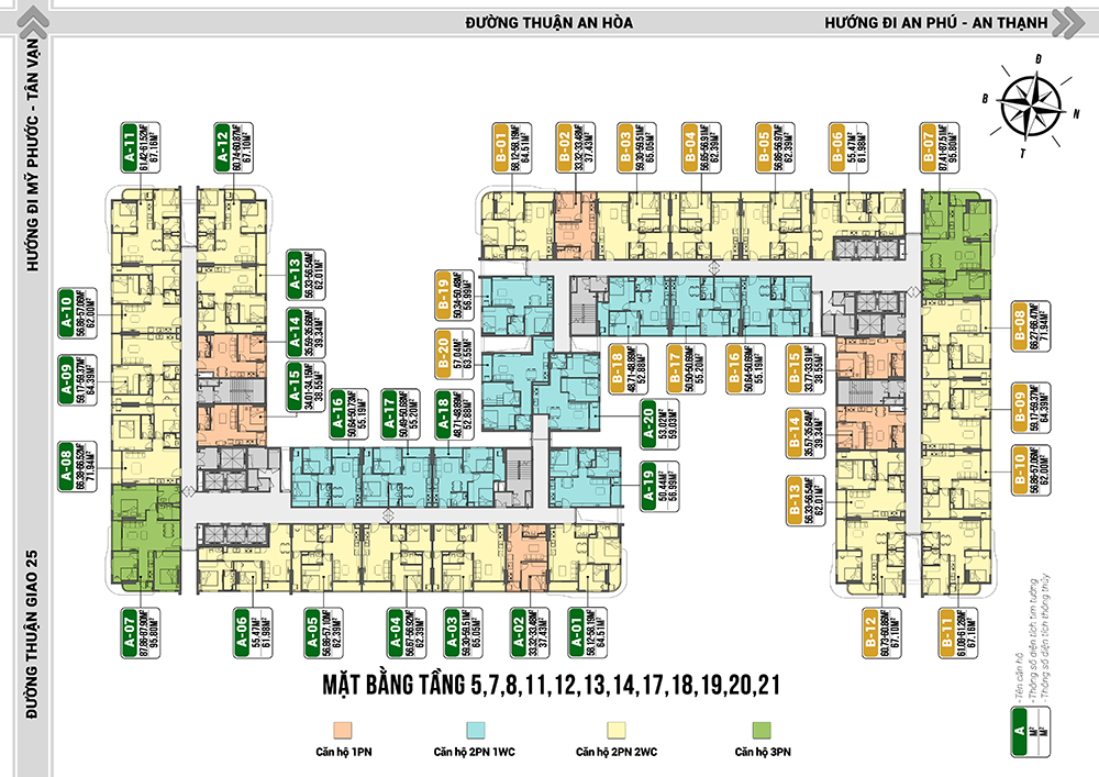 Benhill mặt bằng tầng 5-21 Benhill mặt bằng tầng 5-21