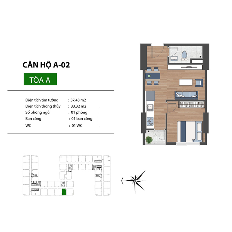 Benhill mẫu căn hộ 1PN Benhill mẫu căn hộ 1PN