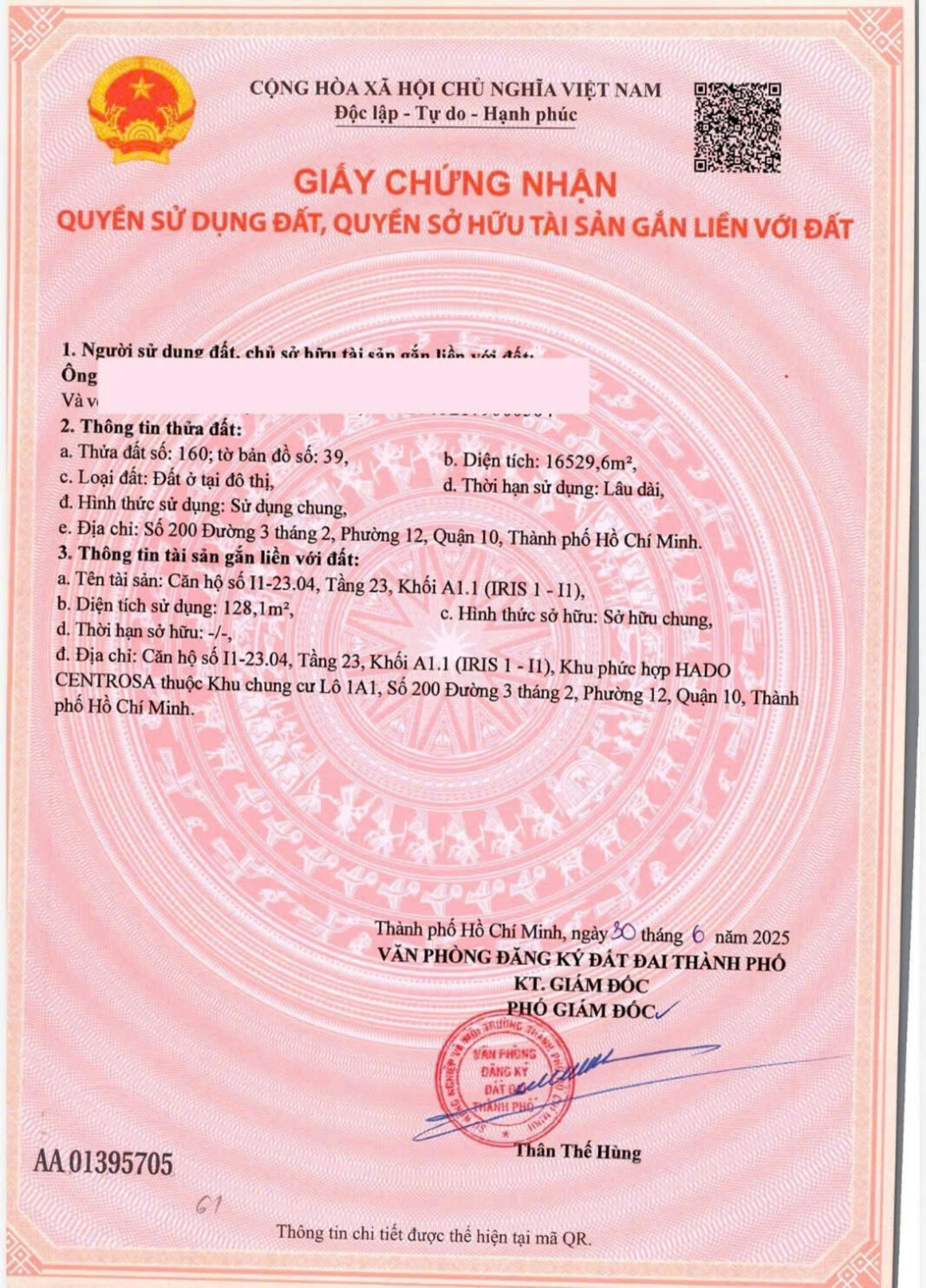 Sổ hồng Hà Đô Centrosa Sổ hồng Hà Đô Centrosa