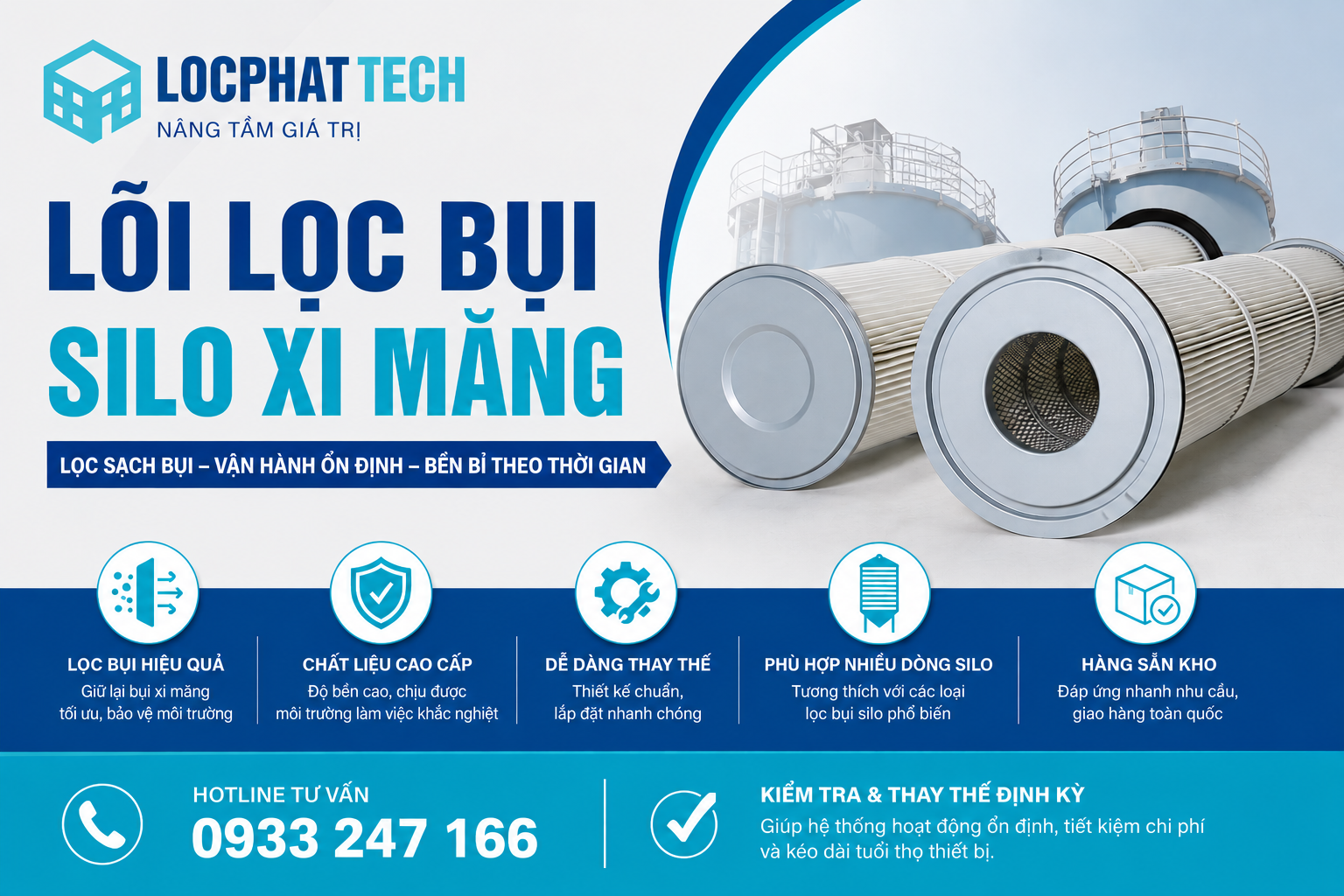 Lõi lọc bụi silo xi măng