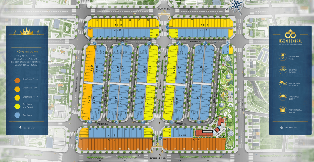 Sơ đồ phân lô dự án Icon Central