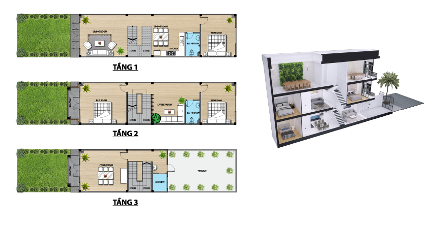 Thiết kế nhà phố Louis Resident