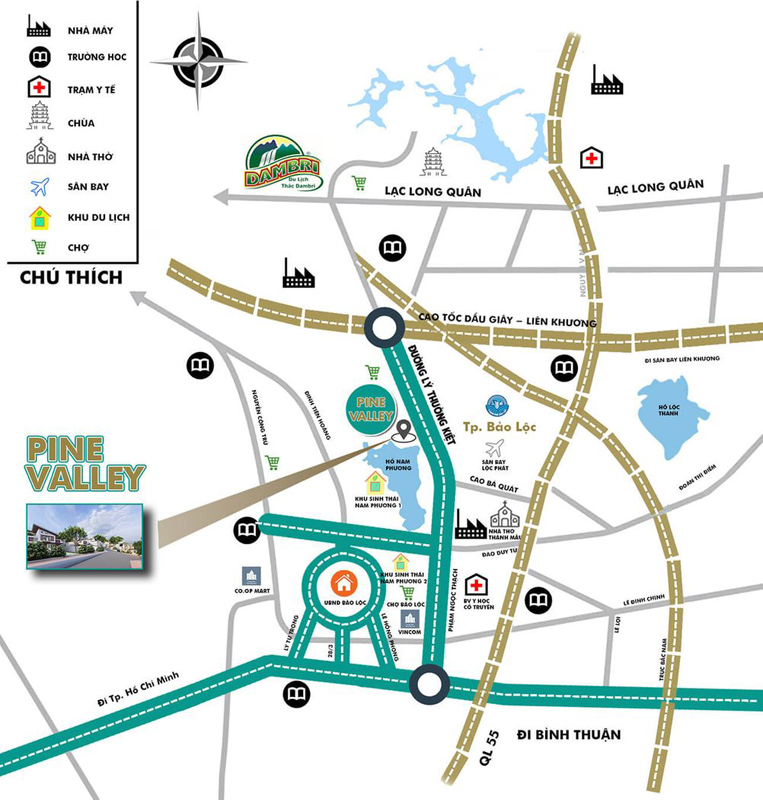 Vị trí dự án Pine Valley Lộc Phát