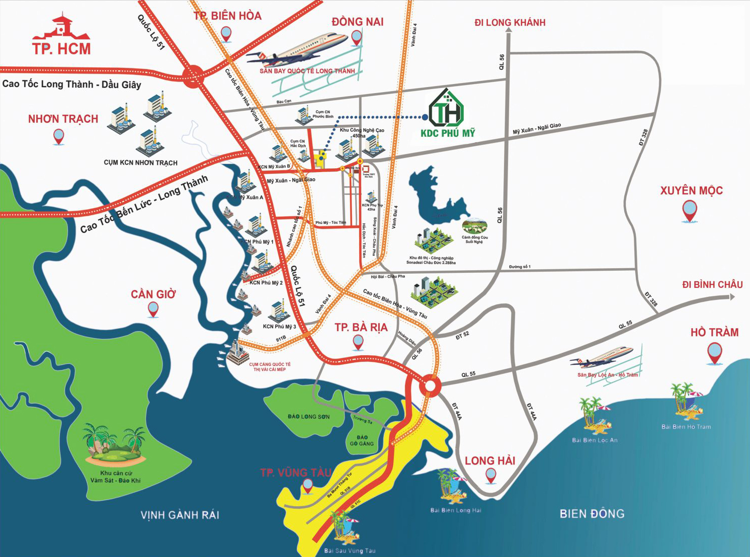 Vị trí đất nền KDC Phú Mỹ Trảng Cát