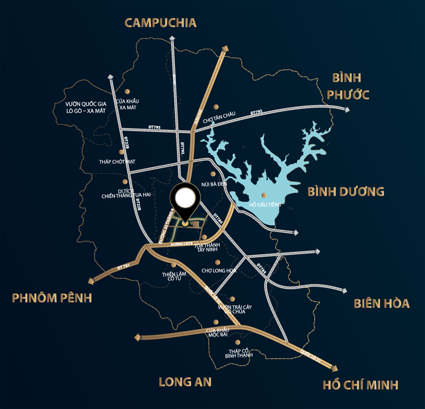 Vị trí dự án Khu dân cư đô thị Phường 3 Tây Ninh