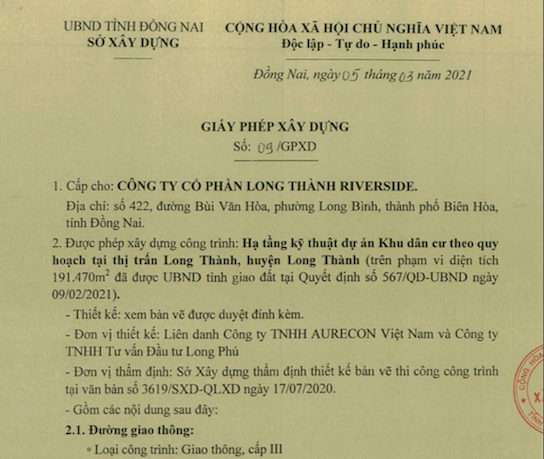Giấy phép xây dựng dự án ID Junction