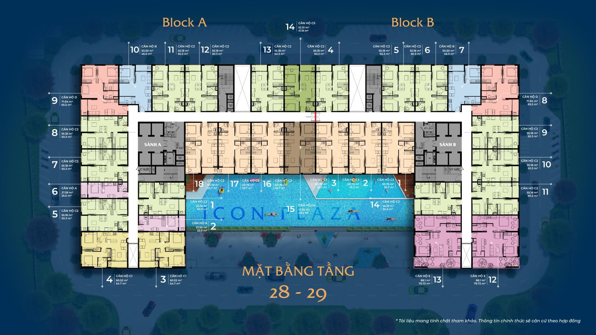 Mặt bằng Icon Plaza tầng 28-29