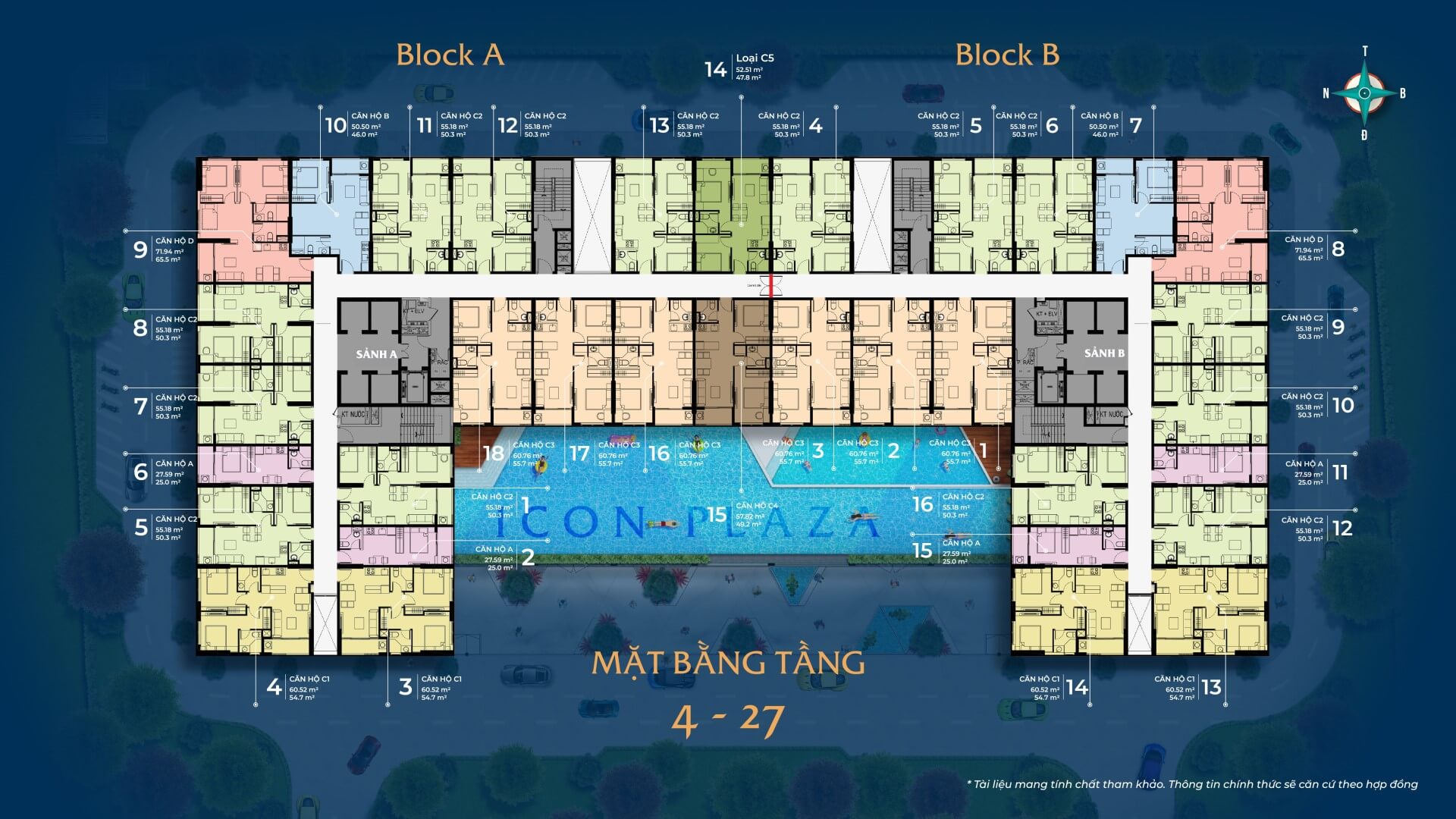 Mặt bằng Icon Plaza tầng 3-27