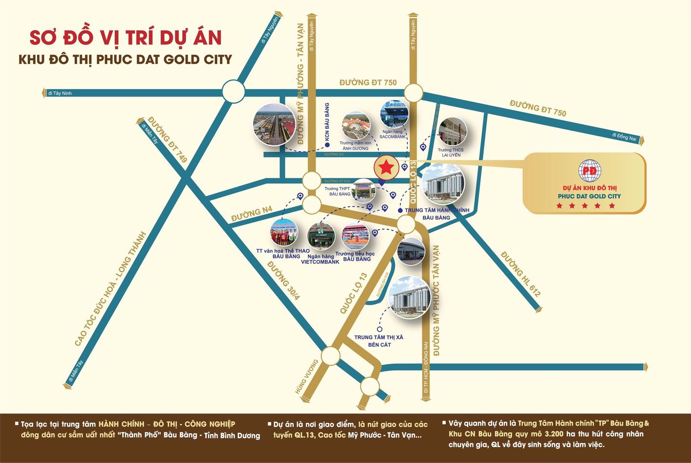 Vị trí dự án Phúc Đạt Gold City