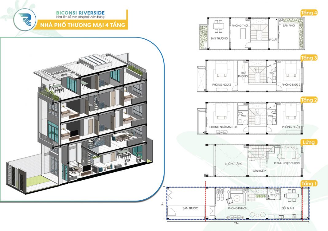 Nhà phố liên kế 4 tầng Nhà phố liên kế 4 tầng