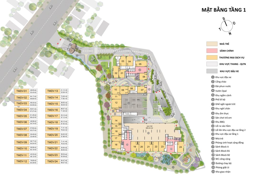 Mặt bằng tiện ích Mặt bằng tiện ích