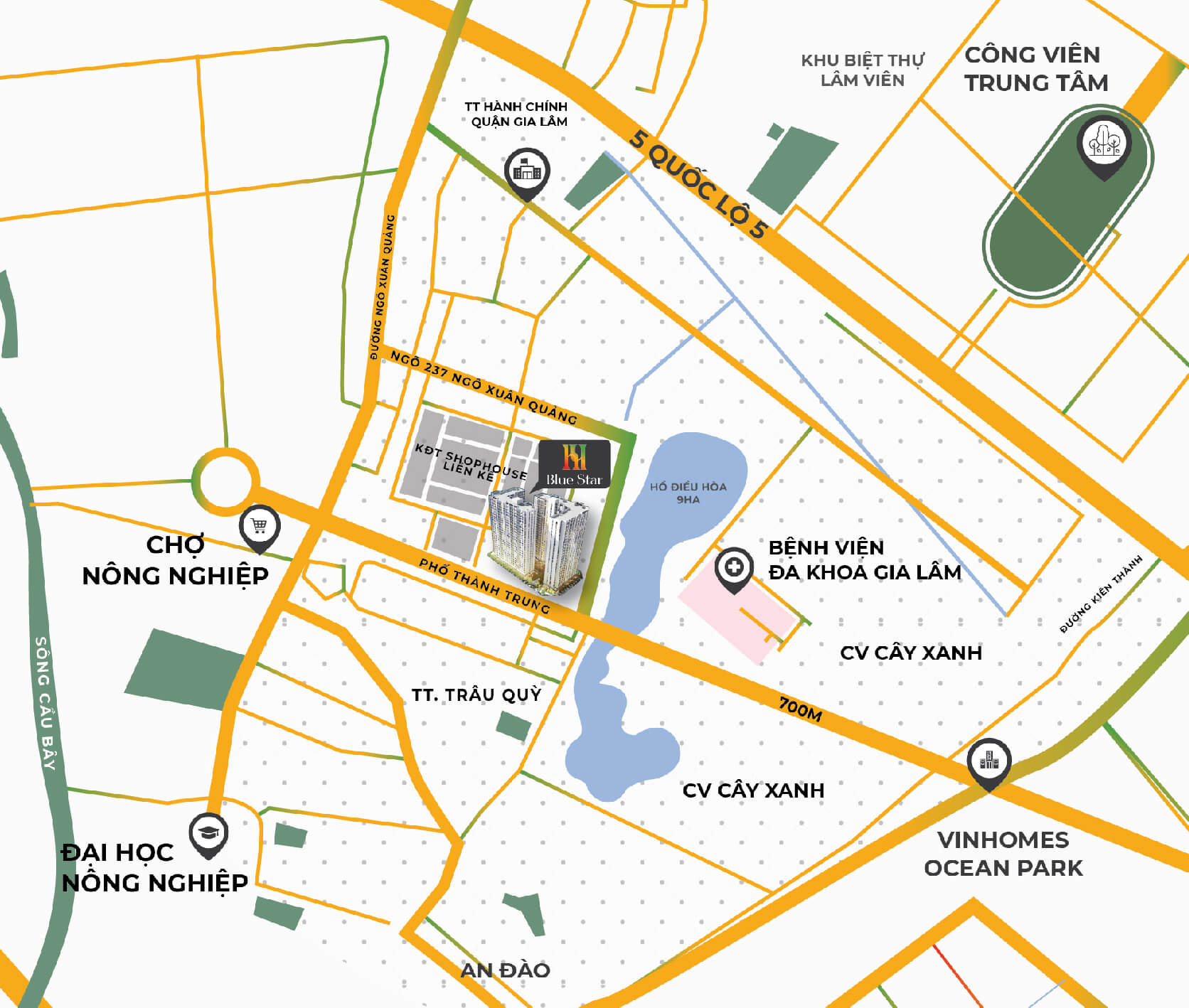 Vị trí Hanhomes Blue Star