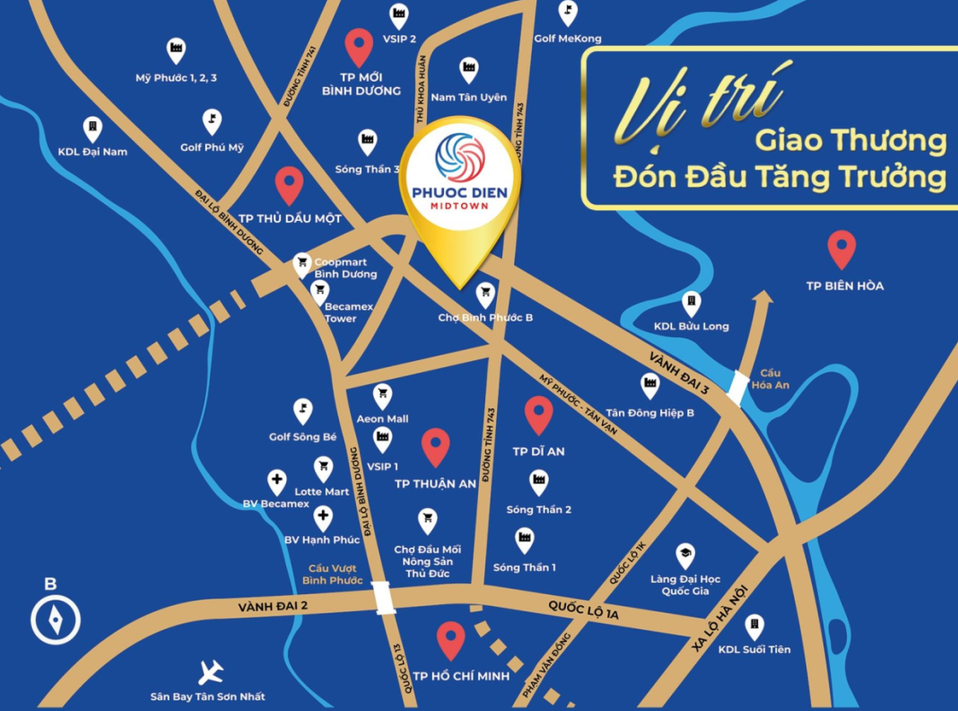 Vị trí dự án Phước Điền Midtown