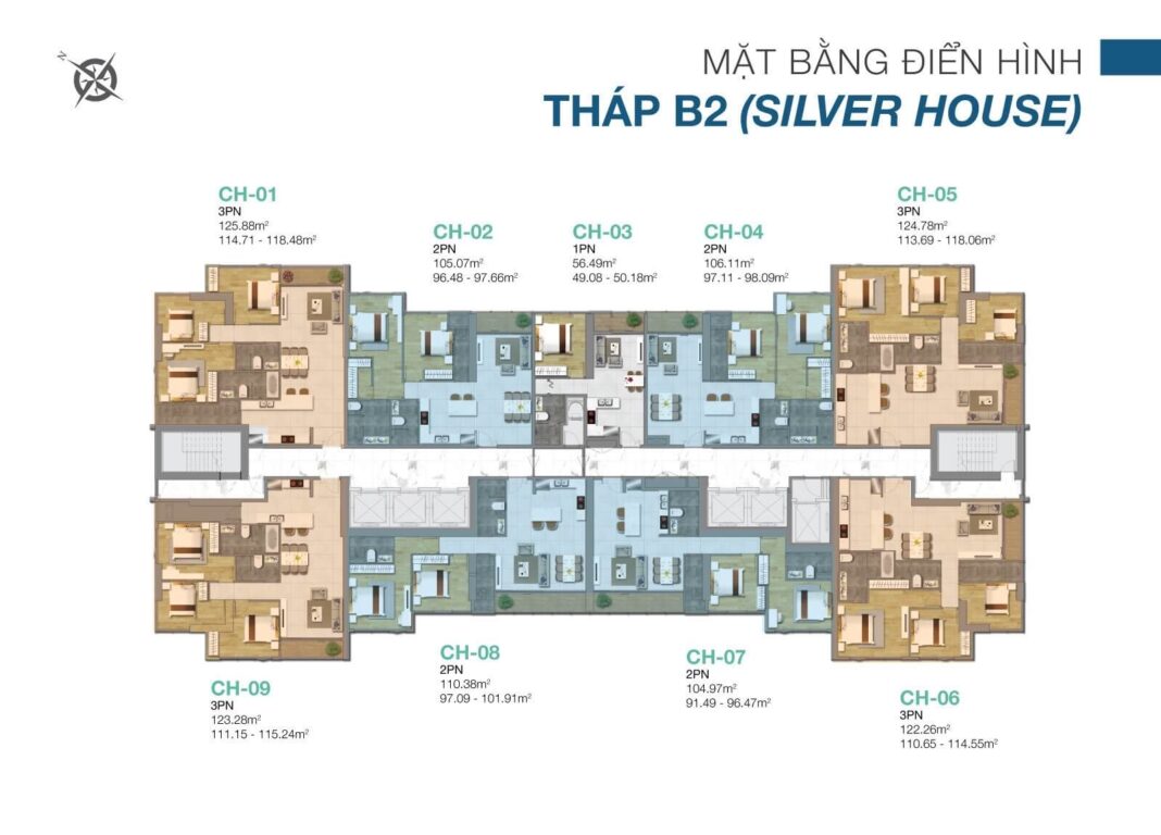 Mặt bằng tháp B2 Mặt bằng tháp B2