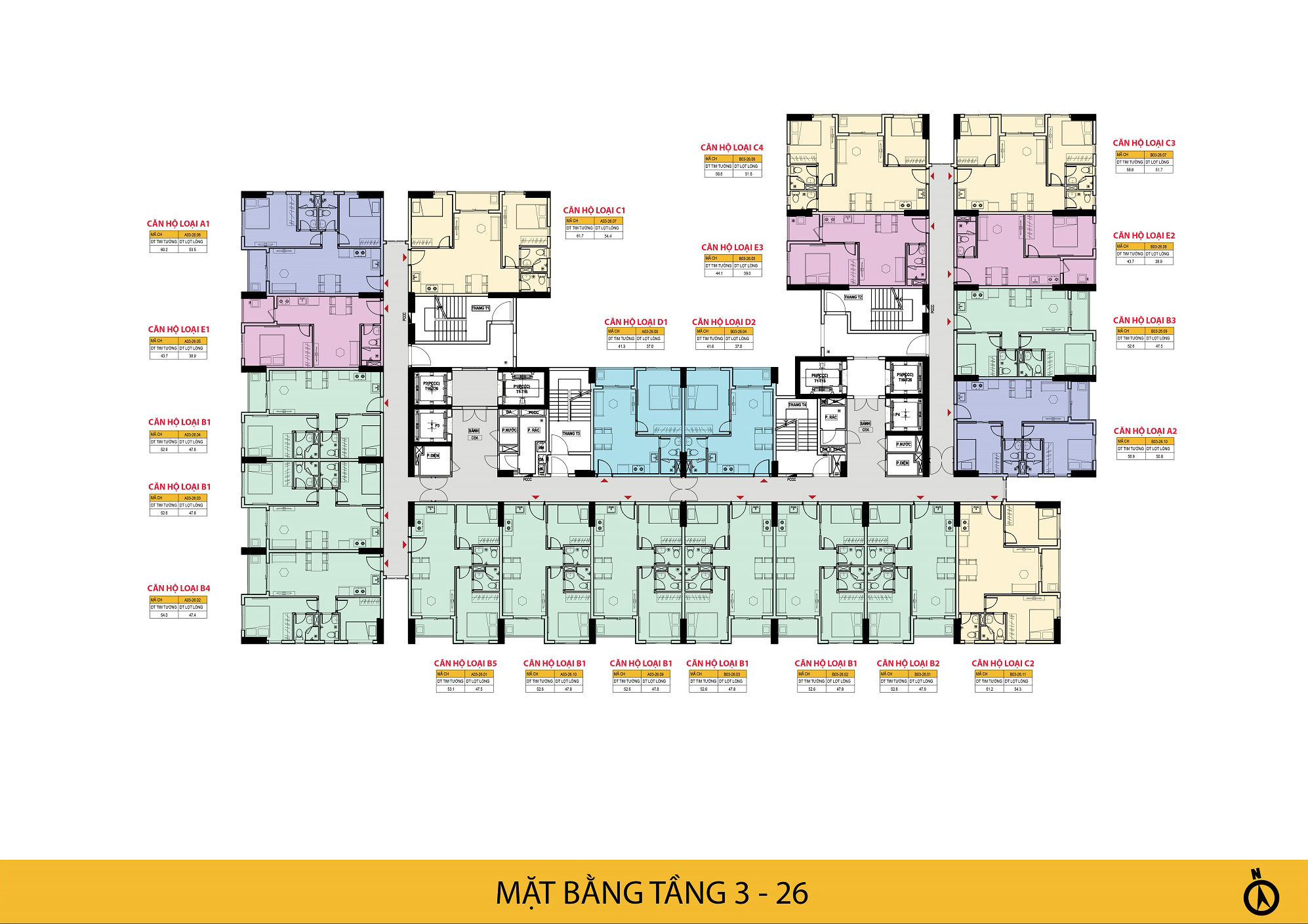 Bcons Polaris mặt bằng tầng 3-26