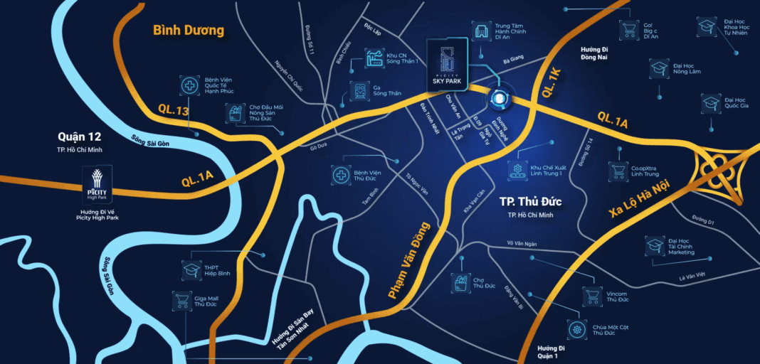 Vị trí dự án Picity Sky Park Vị trí dự án Picity Sky Park