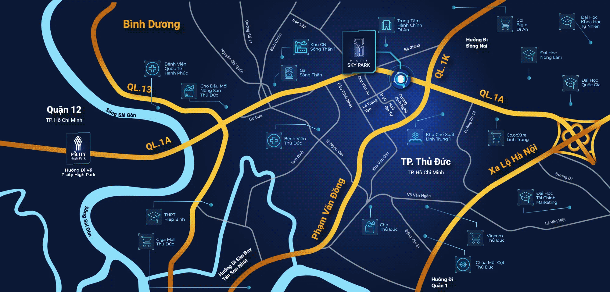 Vị trí dự án Picity Sky Park