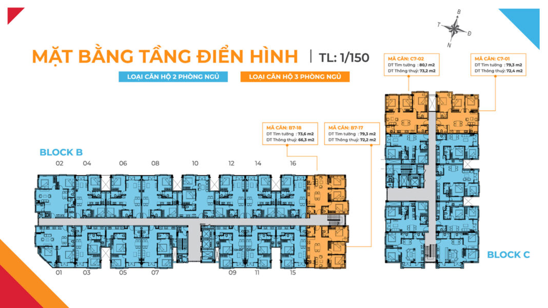 Mặt bằng block B và C