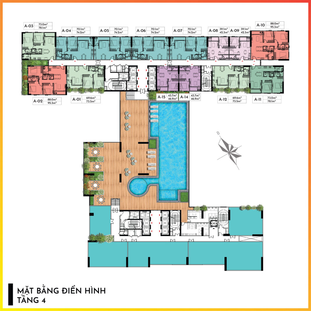 A&T Sky Garden mặt bằng tầng 4 A&T Sky Garden mặt bằng tầng 4