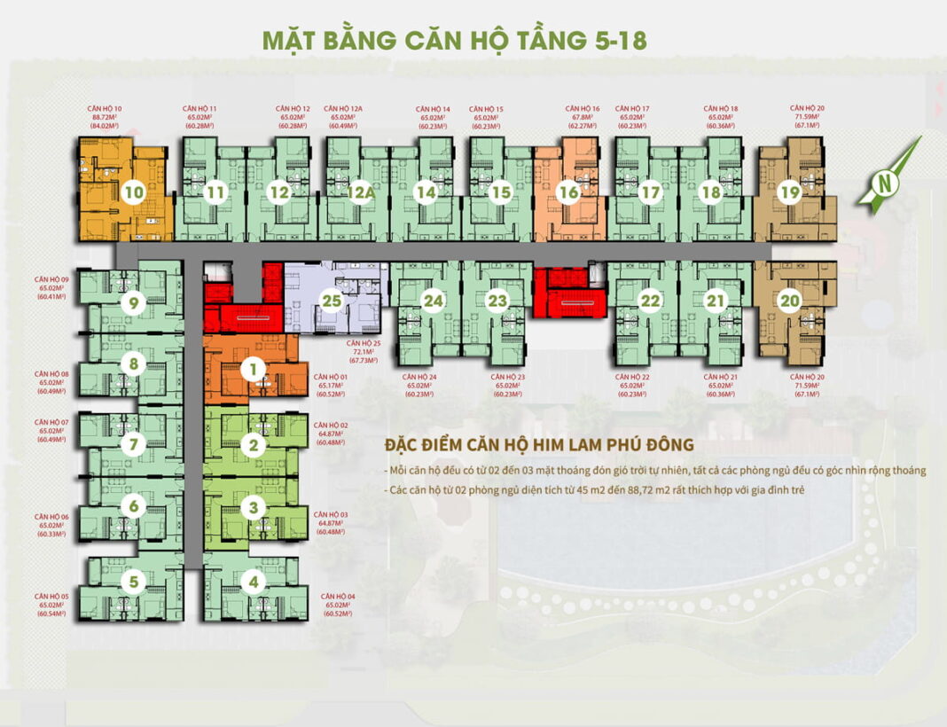 Mặt bằng tầng 5-18 Mặt bằng tầng 5-18