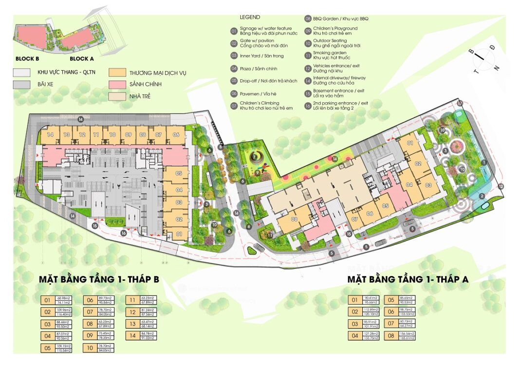 Mặt bằng tiện ích Opal Boulevard