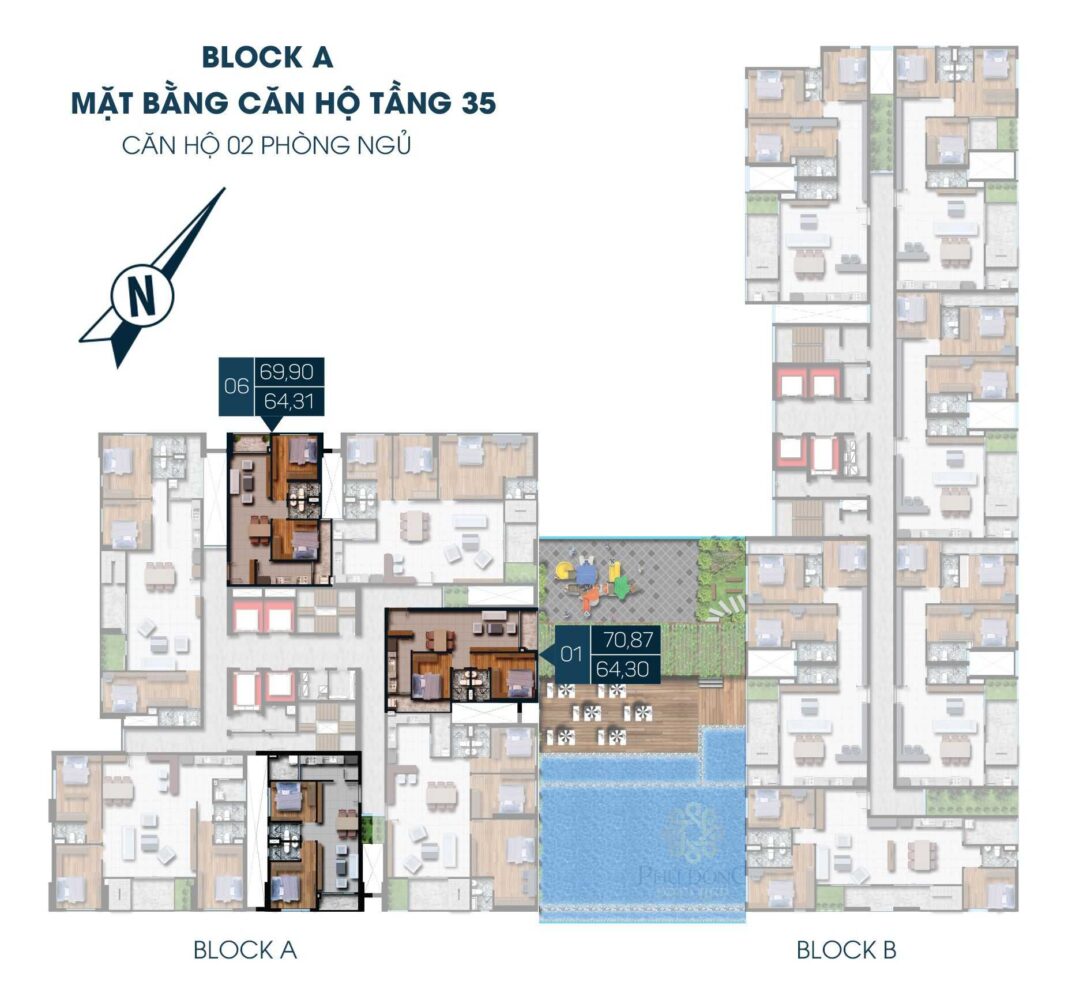 Phú Đông Premier mặt bằng block A tầng 35