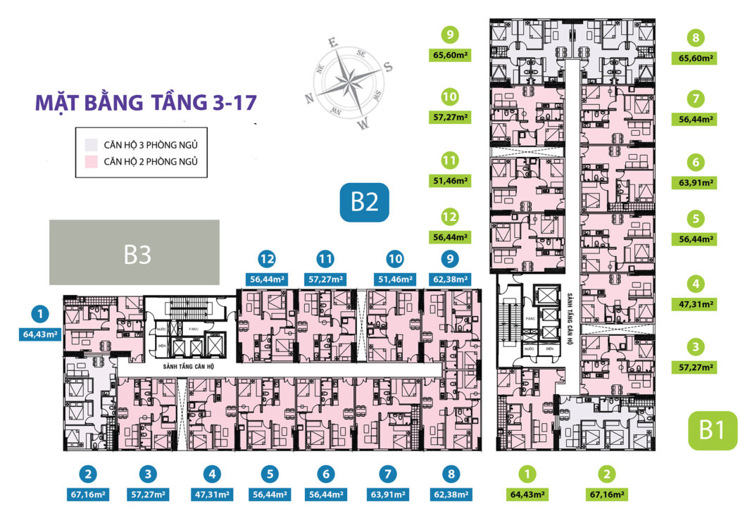 Topaz Home mặt bằng block B1 & B2 Topaz Home mặt bằng block B1 & B2