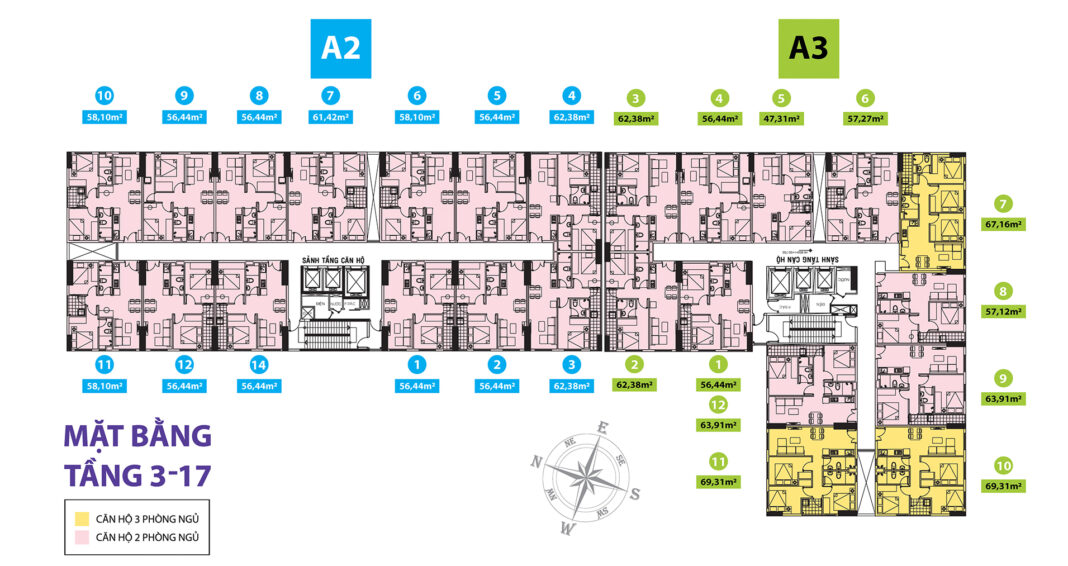 Topaz Home mặt bằng block A2 & A3 Topaz Home mặt bằng block A2 & A3