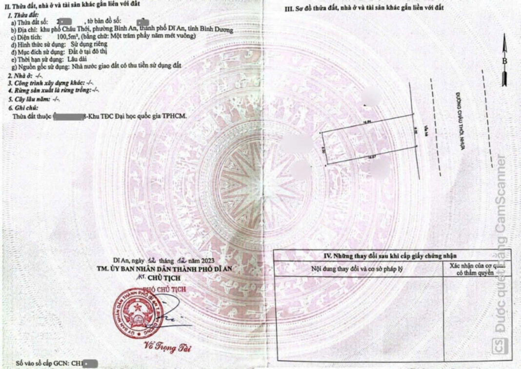 Sổ hồng lô đất nền khu dân cư Châu Thới