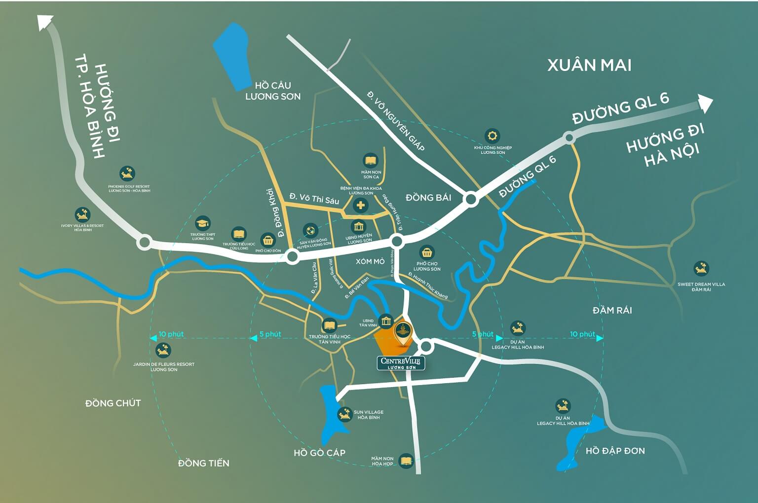 Vị trí dự án CentreVille Lương Sơn