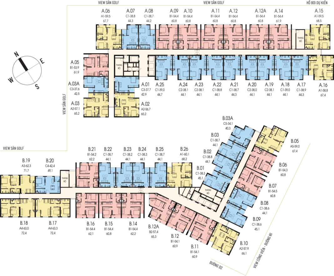 Mặt bằng chung cư Phú Mỹ C2