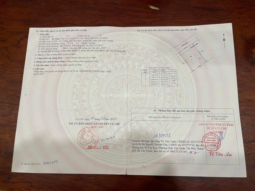 Sổ hồng lô đất Nhuận Đức