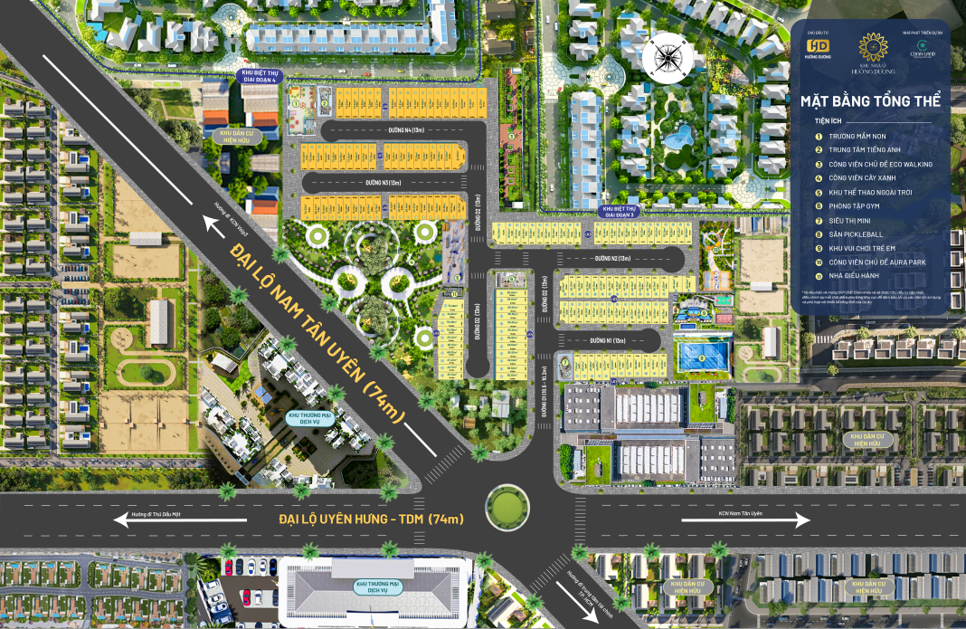 Mặt bằng khu nhà ở Hướng Dương