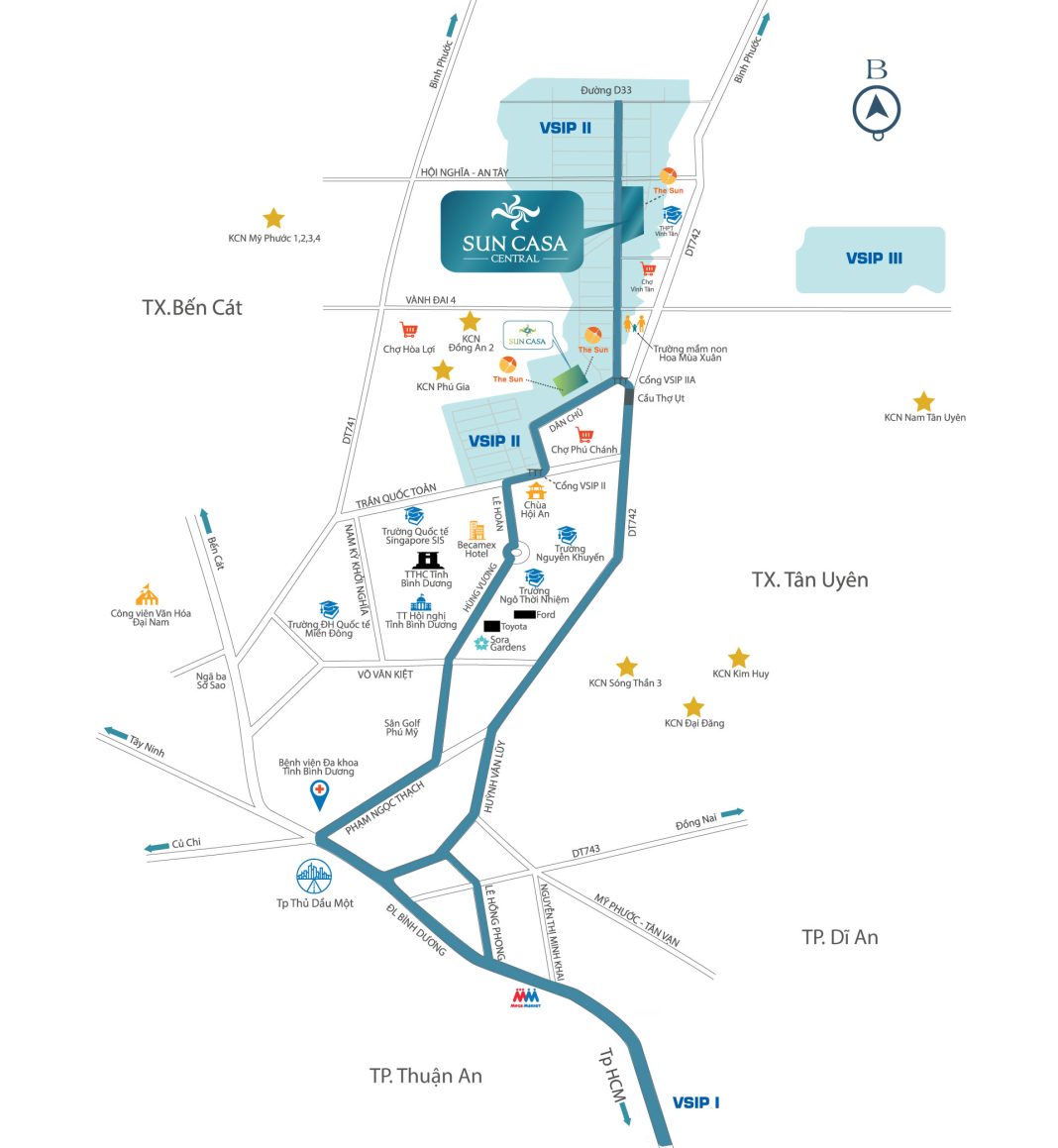 Vị trí dự án Sun Casa Central