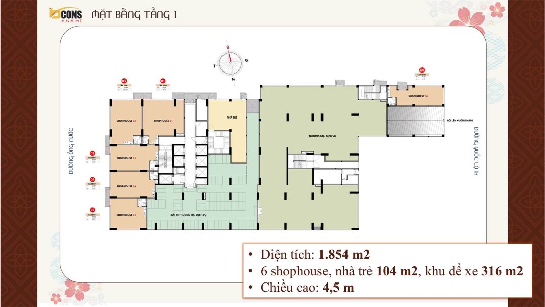 Mặt bằng tầng 1 Mặt bằng tầng 1