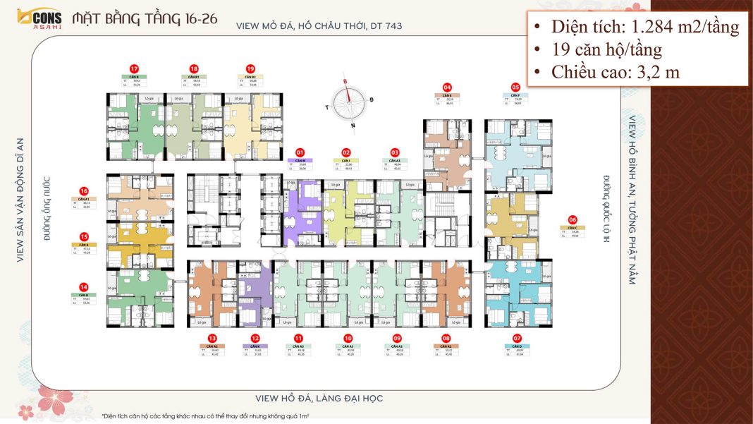 Mặt bằng tầng 16-26 Mặt bằng tầng 16-26