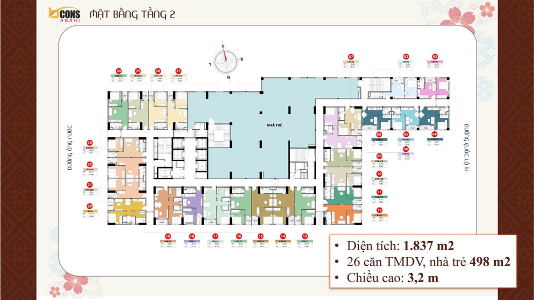 Mặt bằng tầng 2 Mặt bằng tầng 2