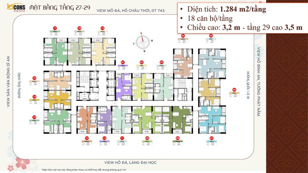 Mặt bằng tầng 27-29 Mặt bằng tầng 27-29