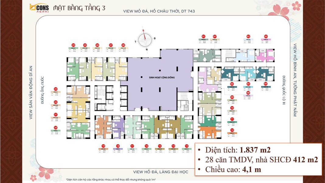 Mặt bằng tầng 3 Mặt bằng tầng 3