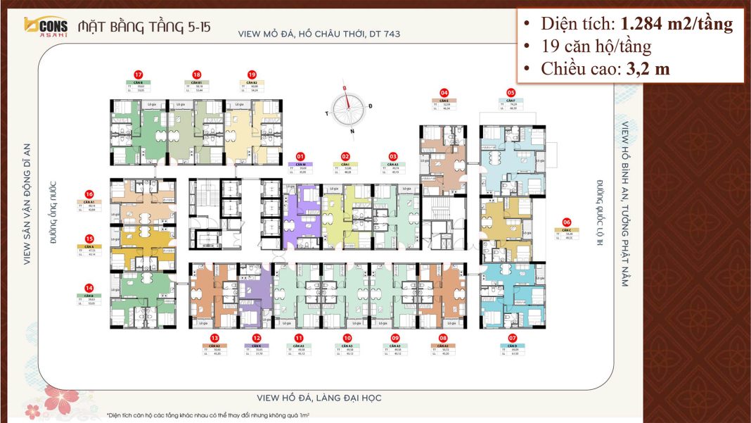 Mặt bằng tầng 5-15 Mặt bằng tầng 5-15